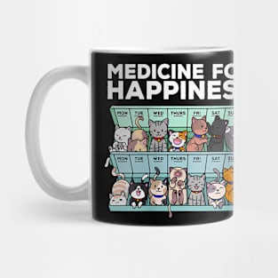 Womens My Medicine For Happiness Called Cats Every Day Mug